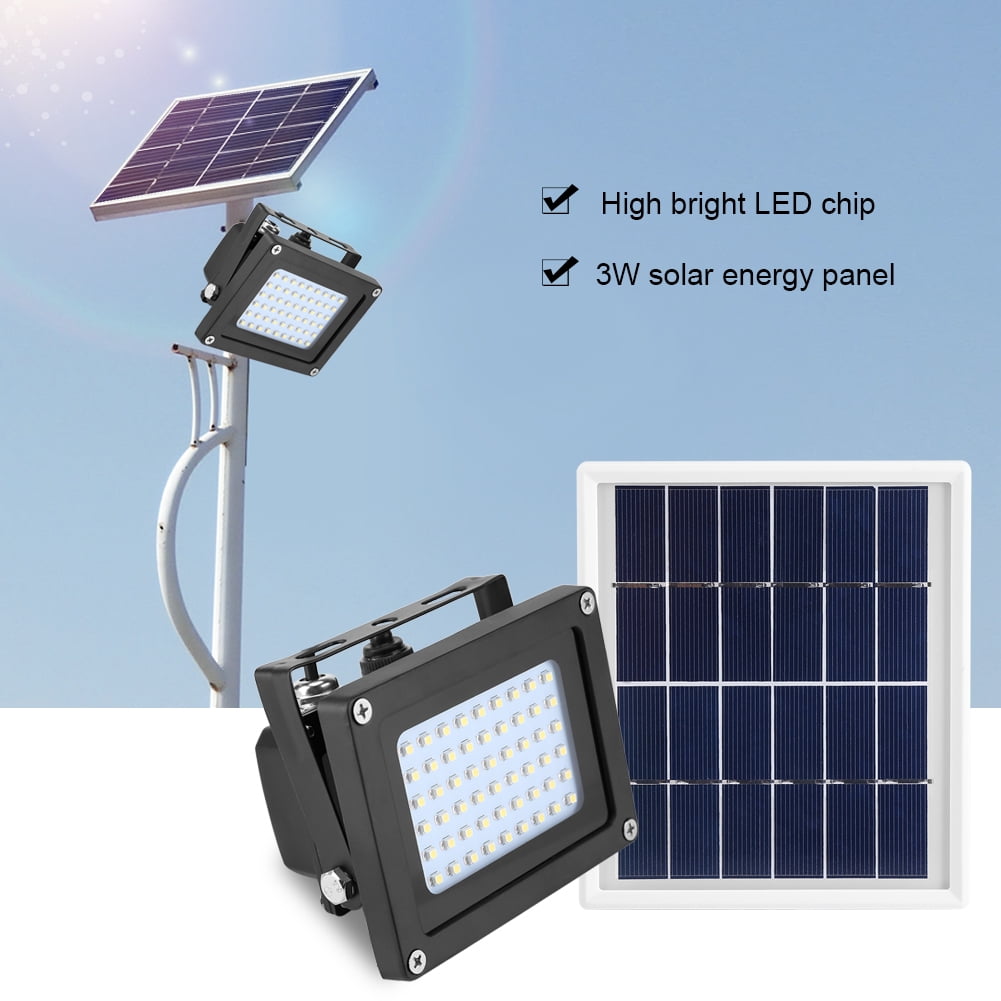 Dilwe Outdoor Security Solar Powered Floodlight 54 Led 400lm Optical Sensor Light Ip65 Waterproof Lamp For Garden Stairs Patio