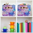 thumbnail image 6 of Yayeee 2 Pack Canvas Storage Basket with Handles for Shelves Fabric Bins Closet Organizer, Pastel Pink Marble Pattern, 6 of 8