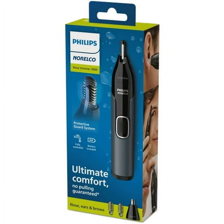 Philips Norelco Nose Trimmer 3000, for Nose, Ears Eyebrows, NT3600/62 - Black