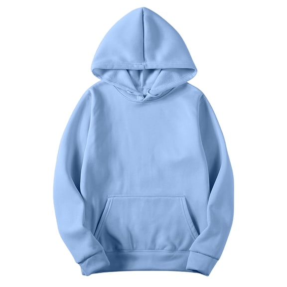 VEKDONE Womens Hoodie Sweatshirt Fall Long Sleeve Drawstring Hooded Pullover with Pocket Solid Color Basic Loose Fit Sweatshirts Sky Blue L