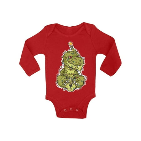 

Awkward Styles Ugly Christmas Baby Outfit Bodysuit Xmas Dinosaur Baby Romper