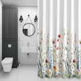 thumbnail image 3 of Watercolor Wildflower Shower Curtain for Bathroom, Spring Flower Leaf Plant Waterproof Cloth Fabric Bathroom Accessories Set with 12 Rust Proof Plastic Hooks, 72"x96", 3 of 9