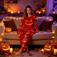 thumbnail image 6 of NIEWTR Halloween Pajamas for women Family Matching Pajamas Sleepwear Pjs Sets Long Sleeve Tops Matching Pajamas Pants Funny Jammies Print Comfort Sleepwear, 6 of 7