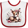 thumbnail image 3 of Inktastic Baby Girl Deer Cottagecore Girls Baby Bib, 3 of 4
