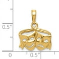 thumbnail image 4 of 14k Yellow Gold Polished Open-Backed Comedy/Tragedy Pendant Charm, 4 of 4