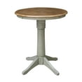 thumbnail image 5 of International Concepts 30"H Wood Round Pedestal Gathering Height Table with 2 Emily Counter Height Stools - Distressed Hickory/Stone - Set of 3 Pieces, 5 of 5