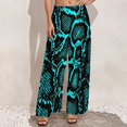 thumbnail image 5 of Blue Snakeskin Pants Python Print Streetwear Straight Wide Leg Pants High Waist Office Trousers Big Size 5XL 6XL, 5 of 5