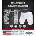 thumbnail image 7 of Exxact Sports Rebel 5-Pad Youth Football Girdle for Boys with Integrated Hip, Thighs, Tailbone Pads, Padded Compression Shorts, Football Girdle Youth with Cup Pocket (White, YXL), 7 of 7