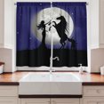 thumbnail image 2 of Ambesonne Horse Kitchen Curtains, Rampant Horse and Girl, 55"x39", Navy Blue and Charcoal, 2 of 3