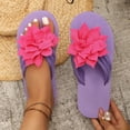 thumbnail image 5 of Bibifish Womens Flip Flops 3D Flower Decor Wedge Platform Thong Sandals Summer Outdoor Beach Fashion Slippers, 5 of 9