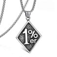 thumbnail image 5 of European and American Titanium Steel Tag Pendant Personality Punk Retro Trendy Men s Stainless Steel 1% Necklace Factory Direct Supply, 5 of 5