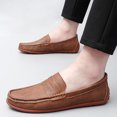 thumbnail image 4 of Big Size Men's Casual Loafers Slip On Leather Shoes Lightweight Driving Shoes Moccasins Classic Penny Loafer Flats Boat Shoes, 4 of 10