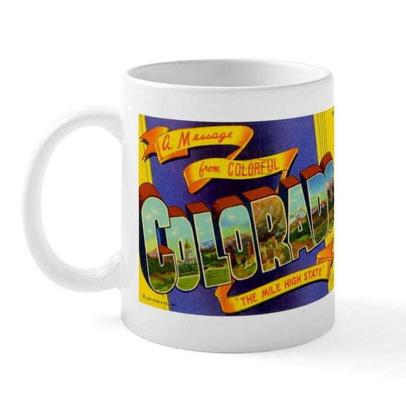 CafePress - Colorado Postcard Mug - 11 oz Ceramic Mug - Novelty Coffee Tea Cup