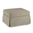 thumbnail image 1 of Pemberly Row Pouf de Rangement avec Plateau Intégré et Housse en Tressage Panier Sable, 1 of 6