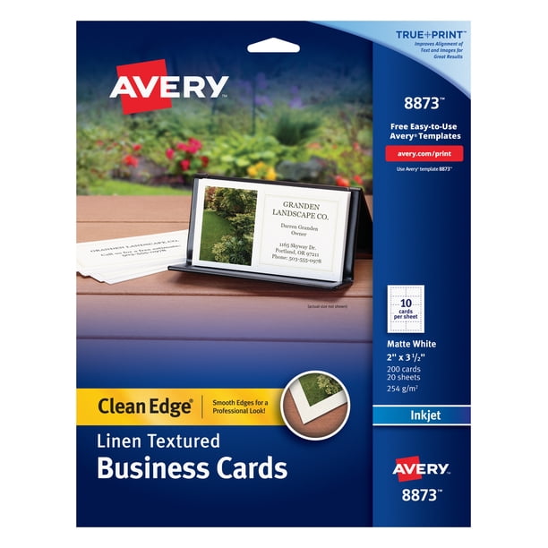 Avery Clean Edge Business Cards, True Print Matte Linen, Two-Sided ...
