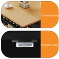 thumbnail image 4 of Craftian Kitchen Island with Drop Leaf & Power Outlets, Kitchen Storage Cart with 2 Trash Can Cabinets & Storage Shelves, Black, 4 of 10