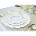 thumbnail image 3 of " OCCASIONS " 120 Plates Pack, Heavyweight Disposable Wedding Party Plastic Plates (10.5'' Dinner Plate ,Imperial in White & Gold), 3 of 9