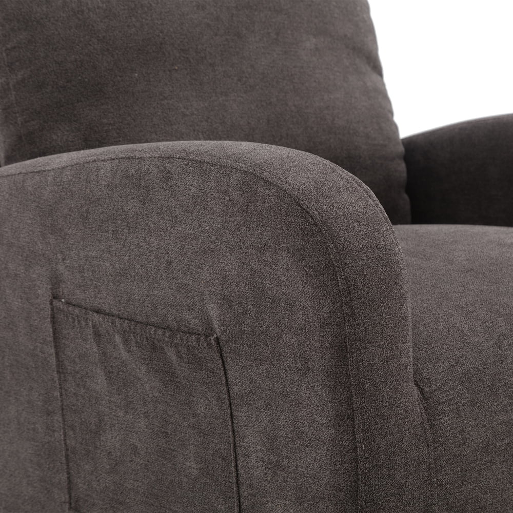 Upholstered Swivel Glider, Cosymart Rocking Chair for Nursery in Dark Grey, Modern Style One Left Bag