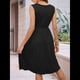 thumbnail image 4 of Vestidos de Verano para Mujer, Sin Mangas, Informales, Holgados, con Botones y Bolsillos Negro L, 4 of 9