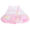 thumbnail image 2 of Filet pour Enfants Filet Portable Pliant Mignon Motif Dessin Animé Filet pour Bébé avec Coussin de Couchage Oreiller Rose 75x45x40cm, 2 of 8