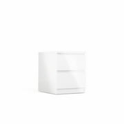 Tvilum Scottsdale 2 Drawer Bedroom Nightstand for Adults, White High Gloss