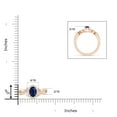 thumbnail image 5 of ANGARA Natural Oval Blue Sapphire Crossover Ring with Diamond Halo in 14K Rose Gold for Women (Size-6x4mm) | September Birthstone, Anniversary, Jewelry Gift for Women | Natural Blue Sapphire Ring, 5 of 10