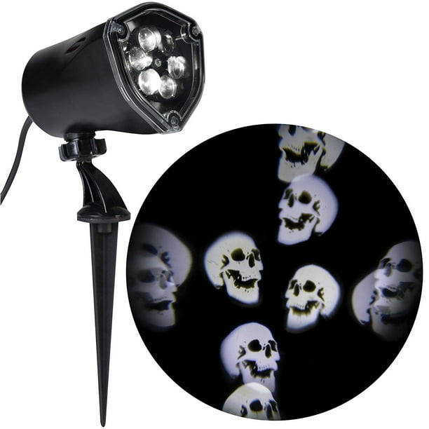 Halloween Light Projector Whirling Skulls Led Spotlight Projection Kaleidoscope Light Show This Is An Excellent Accessory To Help Take Your Halloween Display To By Gemmy Walmart Com Walmart Com