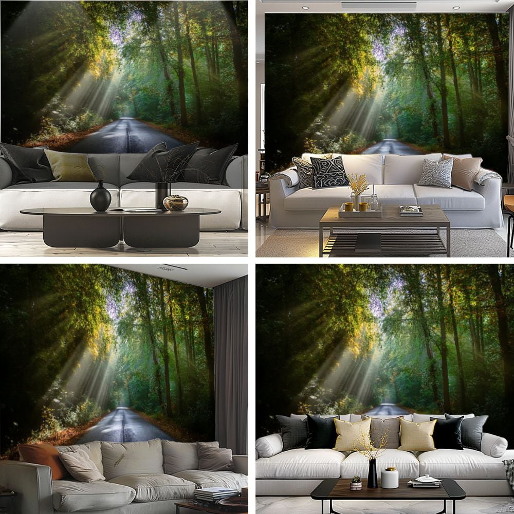 Peel and Stick Wallpaper Light beams forest Modern Art Wall Mural Decor Self Adhesive and Removable 69in x 98in
