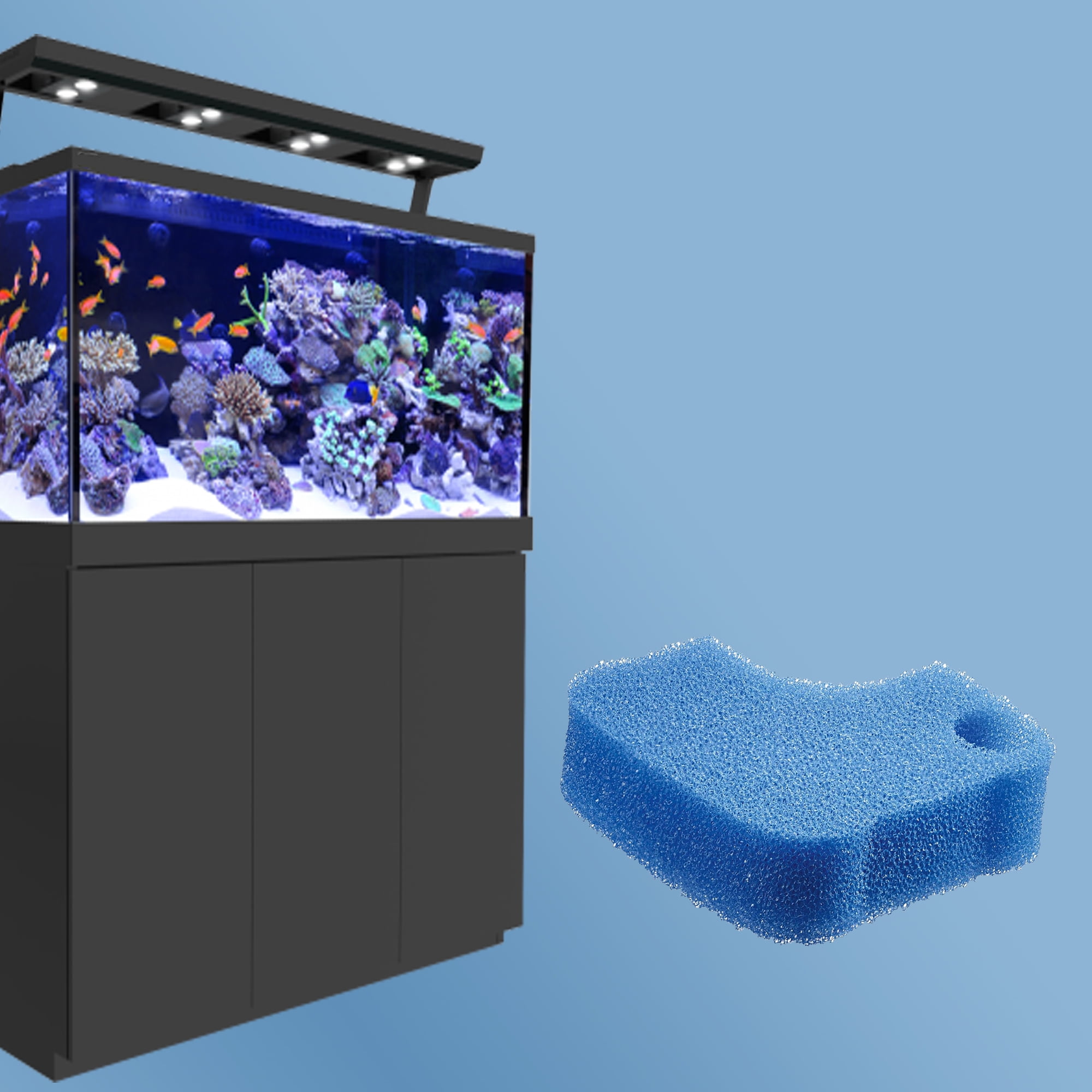 Qzbhct 3 Pcs 20Ppi Blue Aquarium Sponge Foam Filter Pads Compatible with Bio Master 250/350/600 Filtration Systems