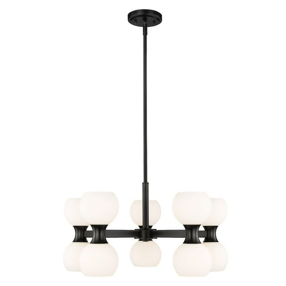 494-10MB-Z-Lite-Artemis - 10 Light Chandelier In Mid-Century Modern Style-12.75 Inches Tall and 25 Inches Wide-Matte Black Finish