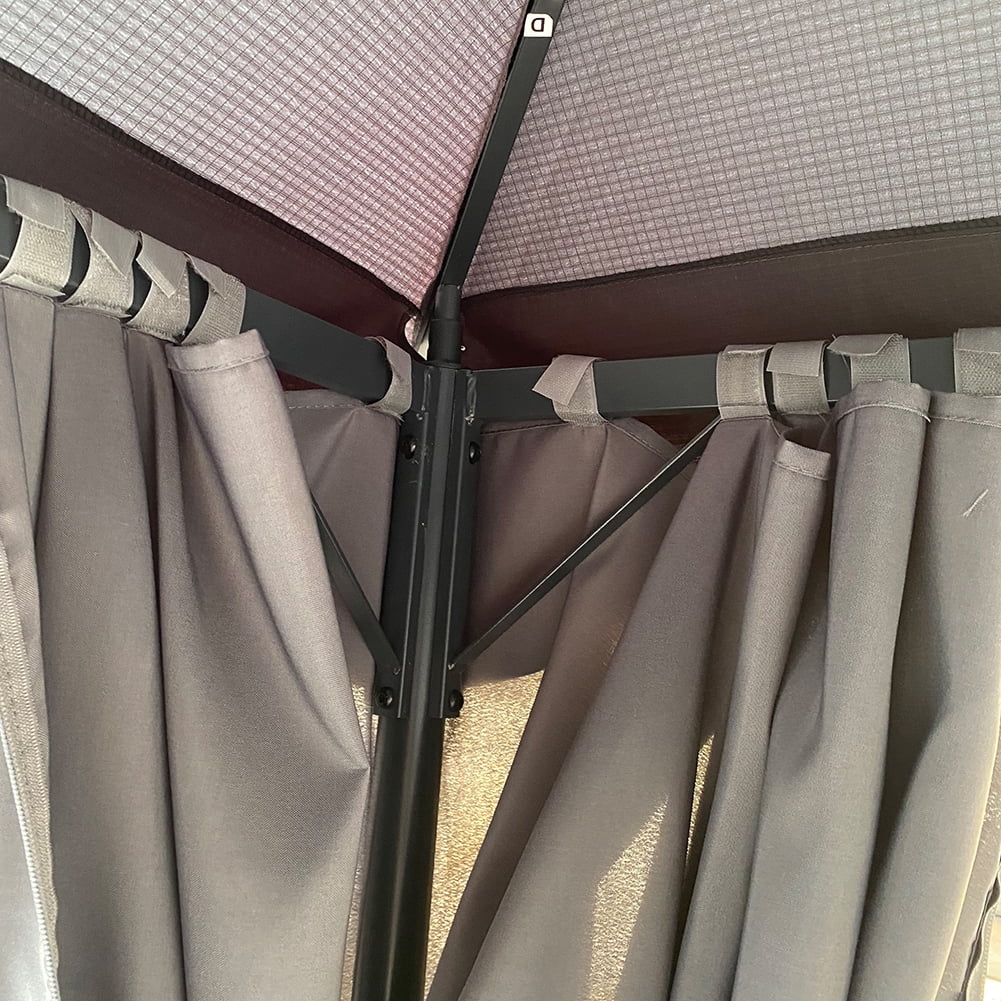 Kadyn 10 x 10 Ft Outdoor Party Tent, Wedding Party Tent with Curtains, Outdoor Canopy Tent for Backyard, Grey Top Kadyn 10 x 10 Ft Outdoor Party Tent, Wedding Party Tent with Curtains, Outdoor Canopy Tent for Backyard, Grey Top