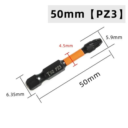 

BCLONG 1Pc 50Mm Screwdriver Bit Magnetic Batch Head Electric Screwdriver Hex Shank