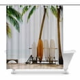thumbnail image 1 of SUNENAT Vintage Surfboard and Palm Tree on Beach Waterproof Shower Curtain Bathroom 72(Wide) x 84(Height) Inches, 1 of 3
