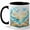 Black, variant on Ocean Storybook Coffee Mug, Sailboat Sea Waves Seashell Coastal Fantasy Design, 11 oz Ceramic Cup