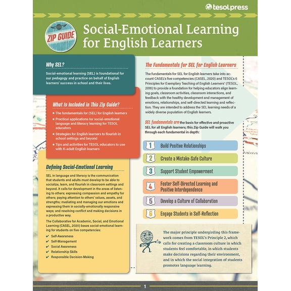Tesol Zip Guides TESOL Zip Guide: Social-Emotional Learning for English Learners, (Paperback)