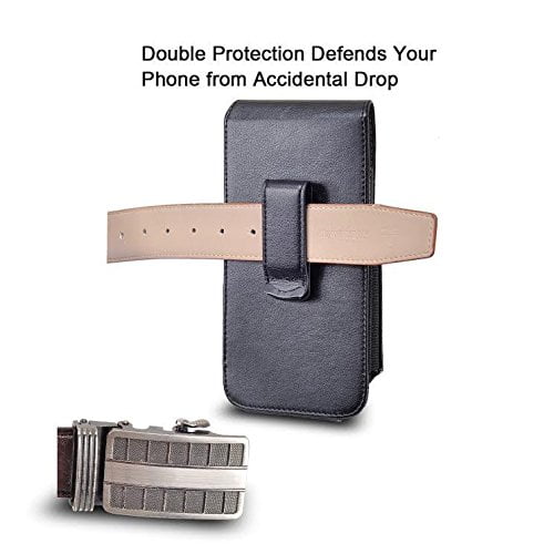 Coverlab Iphone 6 Plus 6s Plus 7 Plus Belt Clip Case Vertical Leather Belt Clip Pouch Holster Case Fits With Otterbox Case Battery Case Lifeproof