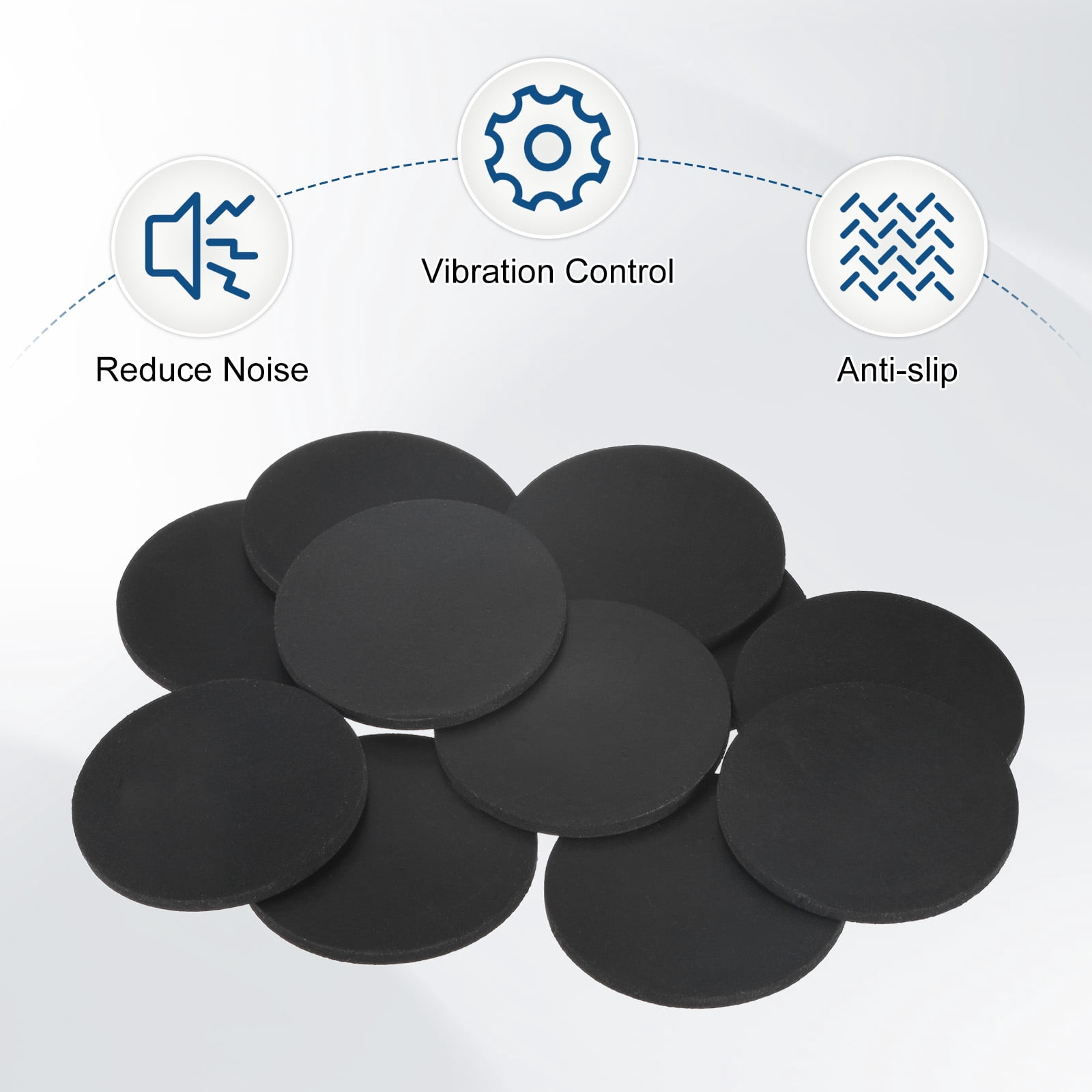 Uxcell 30-Pack Rubber Solid Discs Washers 50mm OD x 3mm Thick for HVAC Black