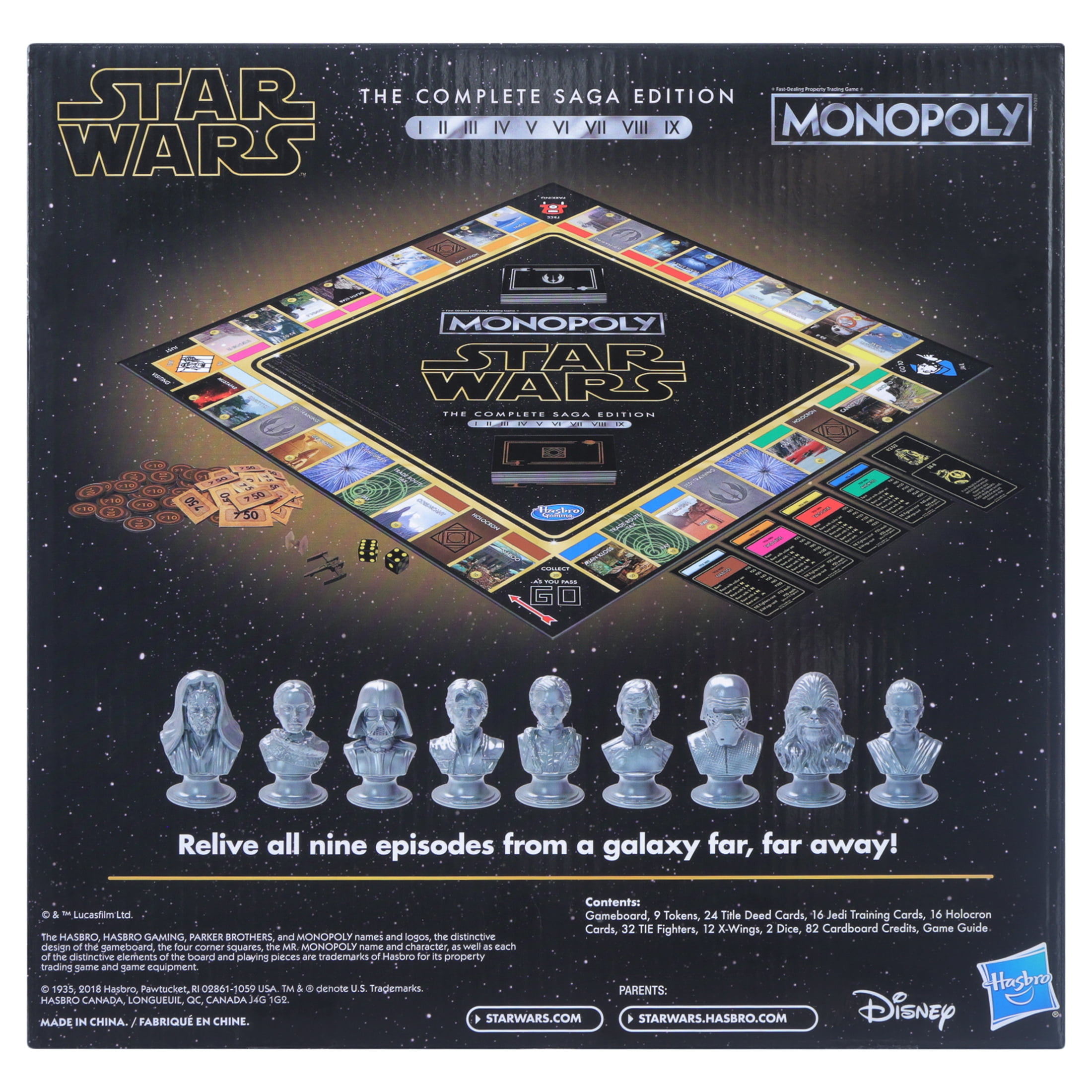 New Monopoly STAR WARS The Complete Saga Edition Board Game 2-6 Players Ages 8 