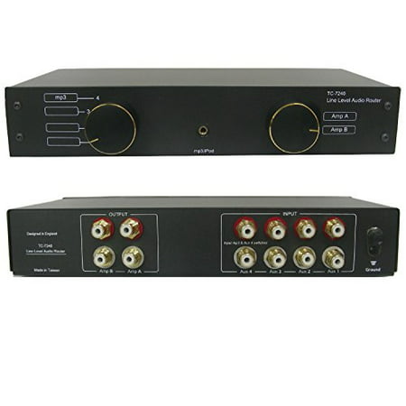 TC-7240 4-Way RCA / Phono Line Amp Router Audio Switcher Selector