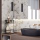 thumbnail image 2 of Estante Organizador De Baño Mueble Almacenamiento Para Baño 2 Niveles Metalico Negro Madera Acacia, 2 of 9