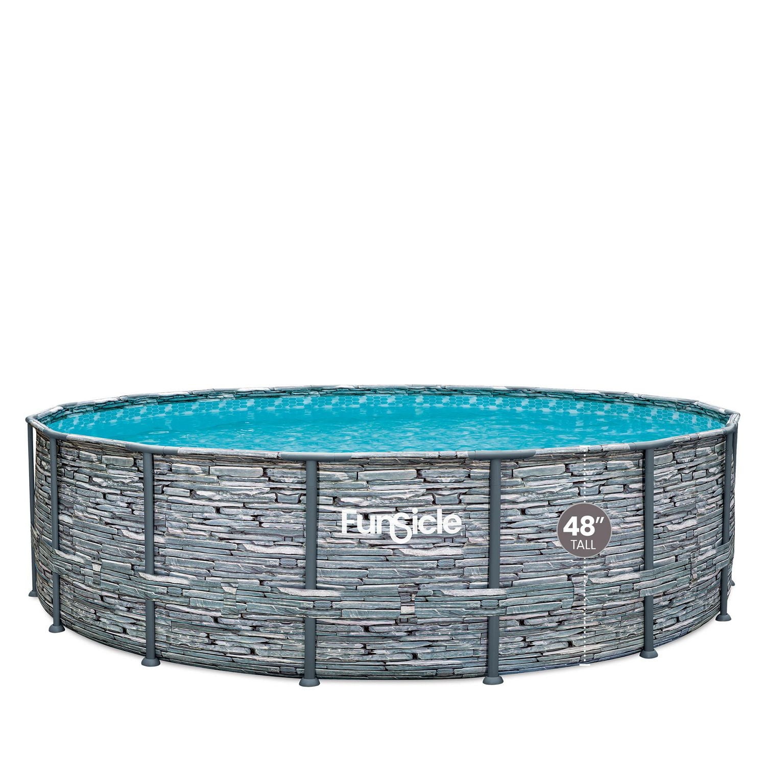 Piscine hors terre Funsicle Oasis Designer de 4,88 m x 1,22 m, structure métallique, pompe de filtration et écumeur 2 en 1, à partir de 6 ans