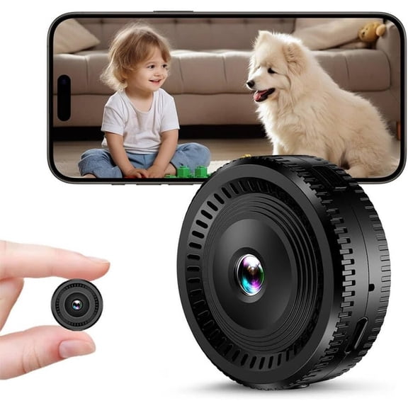 1080P Mini Indoor Security Camera with APP Control, Wireless Home & Office Monitor, Motion Tracking, Night Vision, Rechargeable Baby & Pet Camera (Video Recording Only)