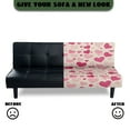 thumbnail image 3 of Xoenoiee Pink Heart Love Dot Print Stretch Futon Slipcover Armless Futon Bed Cover Valentine's Day Decor Furniture Protector Without Armrests with Elastic Bottom, Soft Jacquard Armless Futon Cover, 3 of 7