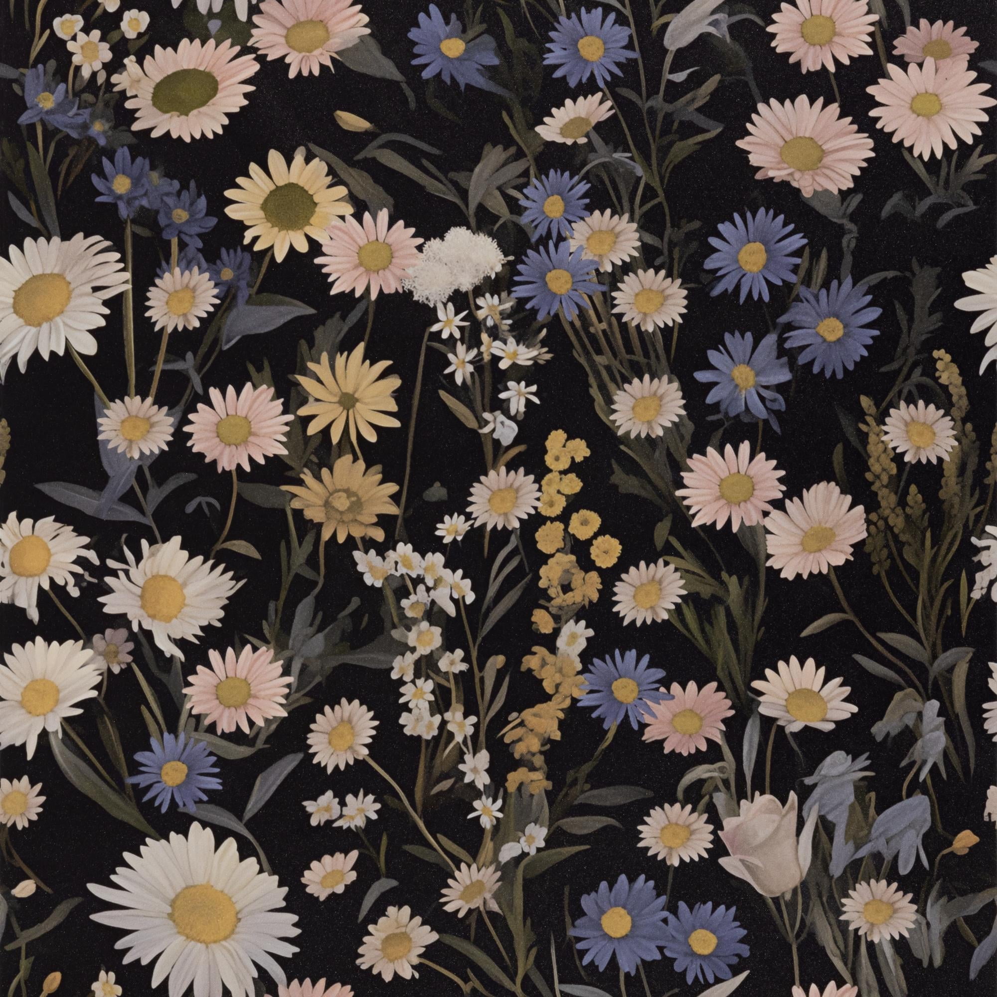 (4 pack) UMIGGEE Floral Wallpaper Peel and Stick Wallpaper Self Adhesive Black Wall Paper Contact Paper 17.3-in x 118-in Home Decor Wall Covering Old Furniture Renovation