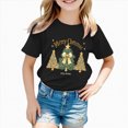 thumbnail image 6 of NOLDARES Kids Christmas Shirt Girls Boys Merry Christmas Tshirt Xmas Tree Short Sleeve Tops Xmas Gifts Christmas Party Outfits(D107-Black), 6 of 6