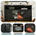 thumbnail image 3 of Fireplace TV Stand for TVs Up to 65 Inch,Electric Fireplace TV Console with Remote Control, TV Entertainment Center with 23”Fireplace (Black), 3 of 7