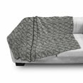 thumbnail image 2 of Abstract Soft Flannel Fleece Throw Blanket, Slanted Art Deco Inspired Pattern of Striped Leafy in Monochrome Style, Cozy Plush for Indoor and Outdoor Use, 50" x 70", Dark Grey White, by Ambesonne, 2 of 5