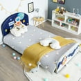thumbnail image 2 of Costway Kids Upholstered Platform Bed Children Twin Size Wooden Bed Astronaut Pattern, 2 of 10