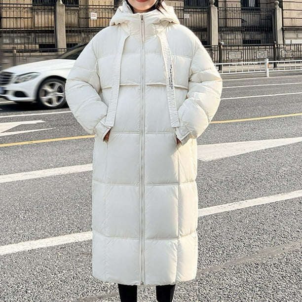 Abrigo informal de manga larga con capucha y chaquetas para mujer, abrigo largo reversible con cremallera y bolsillos de color, holgado y a la moda, de poliéster, para invierno