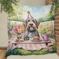 thumbnail image 3 of Happy Mother's Day Wirehaired Pointing Griffon with Sweets and Flowers at a Picnic Quilt Blanket Dog Lover Cozy Comforter Throw Blanket - 13005, 3 of 5